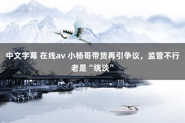 中文字幕 在线av 小杨哥带货再引争议，监管不行老是“绕谈”