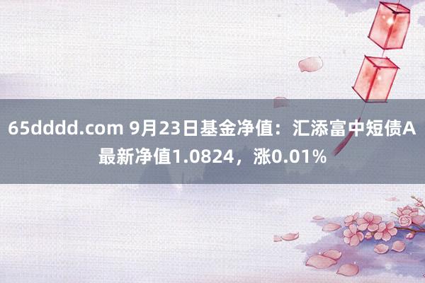 65dddd.com 9月23日基金净值：汇添富中短债A最新净值1.0824，涨0.01%