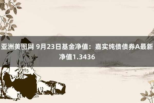 亚洲美图网 9月23日基金净值：嘉实纯债债券A最新净值1.3436