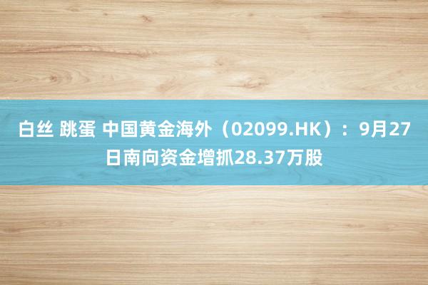 白丝 跳蛋 中国黄金海外（02099.HK）：9月27日南向资金增抓28.37万股