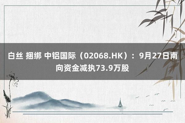 白丝 捆绑 中铝国际（02068.HK）：9月27日南向资金减执73.9万股