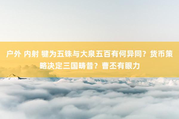 户外 内射 犍为五铢与大泉五百有何异同？货币策略决定三国畴昔？曹丕有眼力