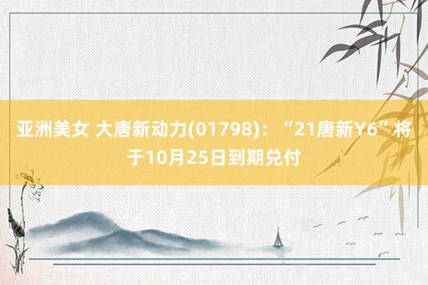 亚洲美女 大唐新动力(01798)：“21唐新Y6”将于10月25日到期兑付