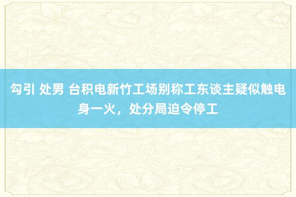 勾引 处男 台积电新竹工场别称工东谈主疑似触电身一火，处分局迫令停工