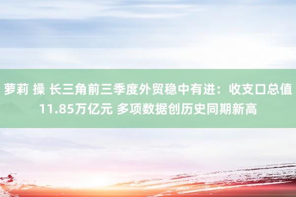 萝莉 操 长三角前三季度外贸稳中有进：收支口总值11.85万亿元 多项数据创历史同期新高