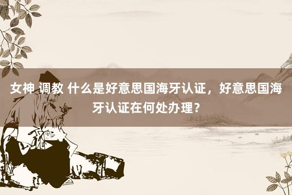 女神 调教 什么是好意思国海牙认证，好意思国海牙认证在何处办理？