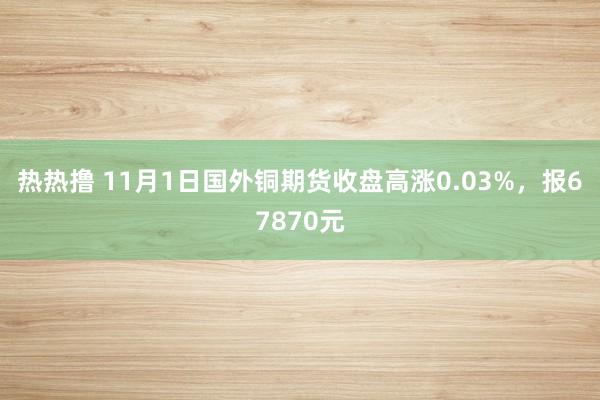 热热撸 11月1日国外铜期货收盘高涨0.03%，报67870元