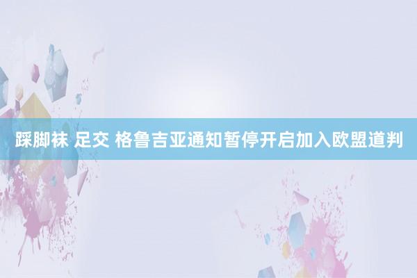 踩脚袜 足交 格鲁吉亚通知暂停开启加入欧盟道判