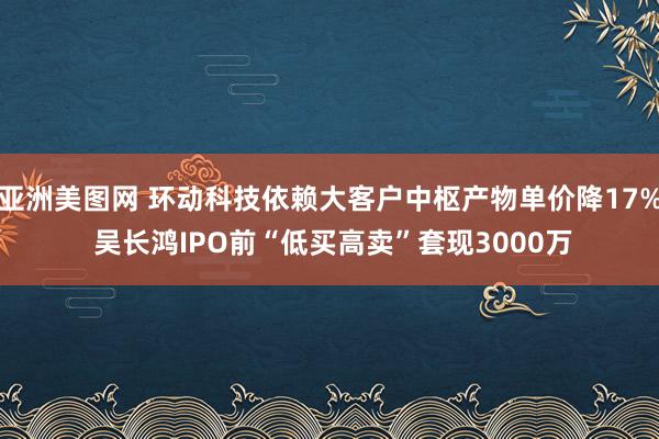 亚洲美图网 环动科技依赖大客户中枢产物单价降17% 吴长鸿IPO前“低买高卖”套现3000万