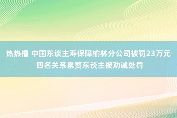 热热撸 中国东谈主寿保障榆林分公司被罚23万元 四名关系累赘东谈主被劝诫处罚