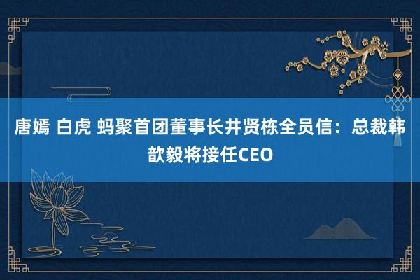 唐嫣 白虎 蚂聚首团董事长井贤栋全员信：总裁韩歆毅将接任CEO