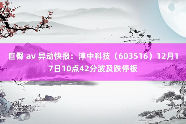 巨臀 av 异动快报：淳中科技（603516）12月17日10点42分波及跌停板