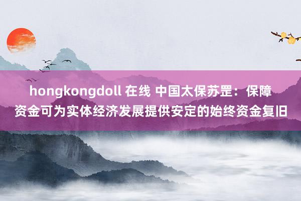 hongkongdoll 在线 中国太保苏罡：保障资金可为实体经济发展提供安定的始终资金复旧