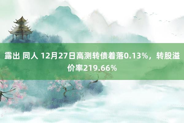 露出 同人 12月27日高测转债着落0.13%，转股溢价率219.66%