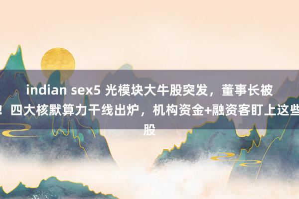 indian sex5 光模块大牛股突发，董事长被查！四大核默算力干线出炉，机构资金+融资客盯上这些股