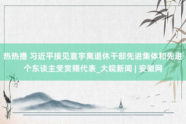 热热撸 习近平接见寰宇离退休干部先进集体和先进个东谈主受赏赐代表_大皖新闻 | 安徽网