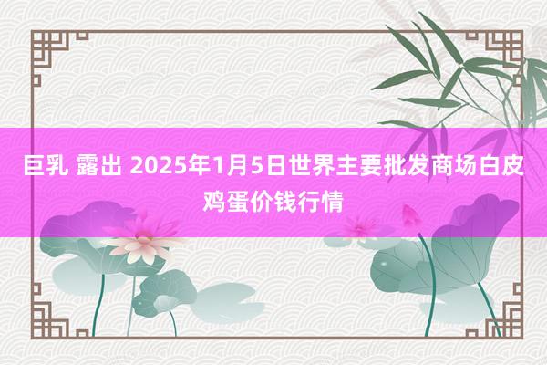 巨乳 露出 2025年1月5日世界主要批发商场白皮鸡蛋价钱行情