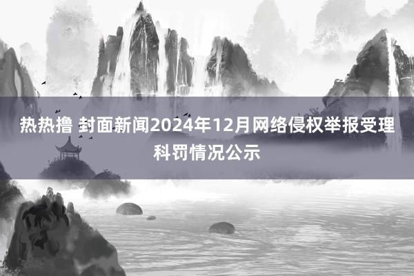 热热撸 封面新闻2024年12月网络侵权举报受理科罚情况公示