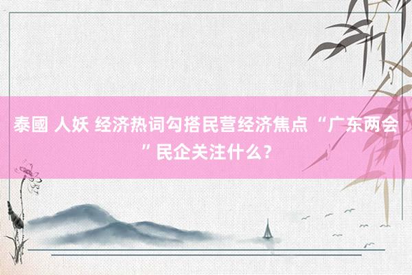 泰國 人妖 经济热词勾搭民营经济焦点 “广东两会”民企关注什么？