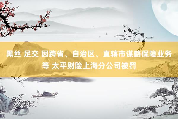 黑丝 足交 因跨省、自治区、直辖市谋略保障业务等 太平财险上海分公司被罚